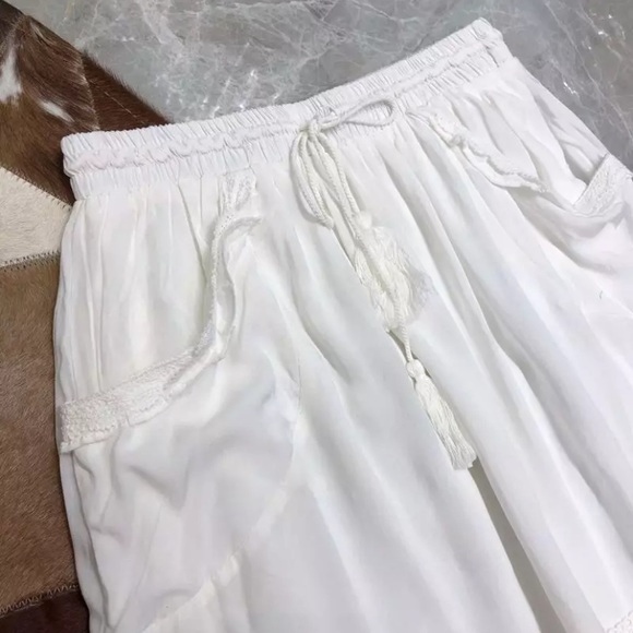 Gypsy Bohemian White Crochet Lace Maxi Skirt - Picture 3 of 4